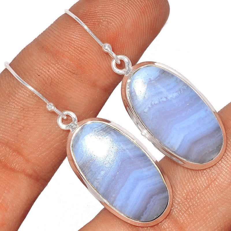 1.7" Blue Lace Agate Earrings - BLAE762