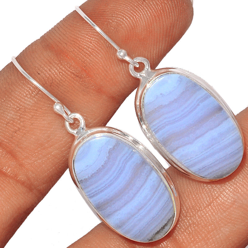 1.6" Blue Lace Agate Earrings - BLAE764