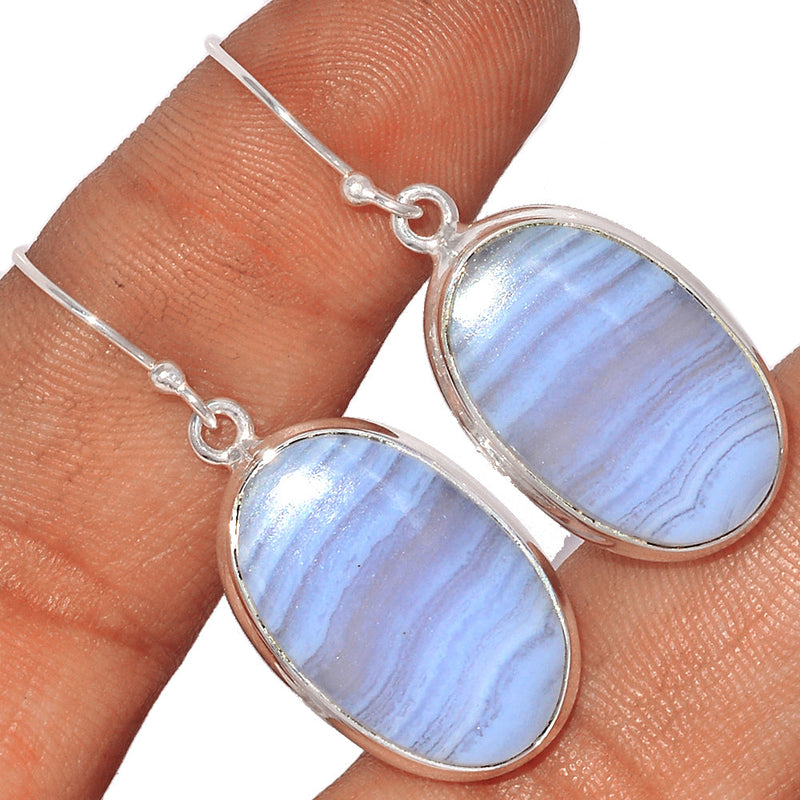 1.6" Blue Lace Agate Earrings - BLAE771