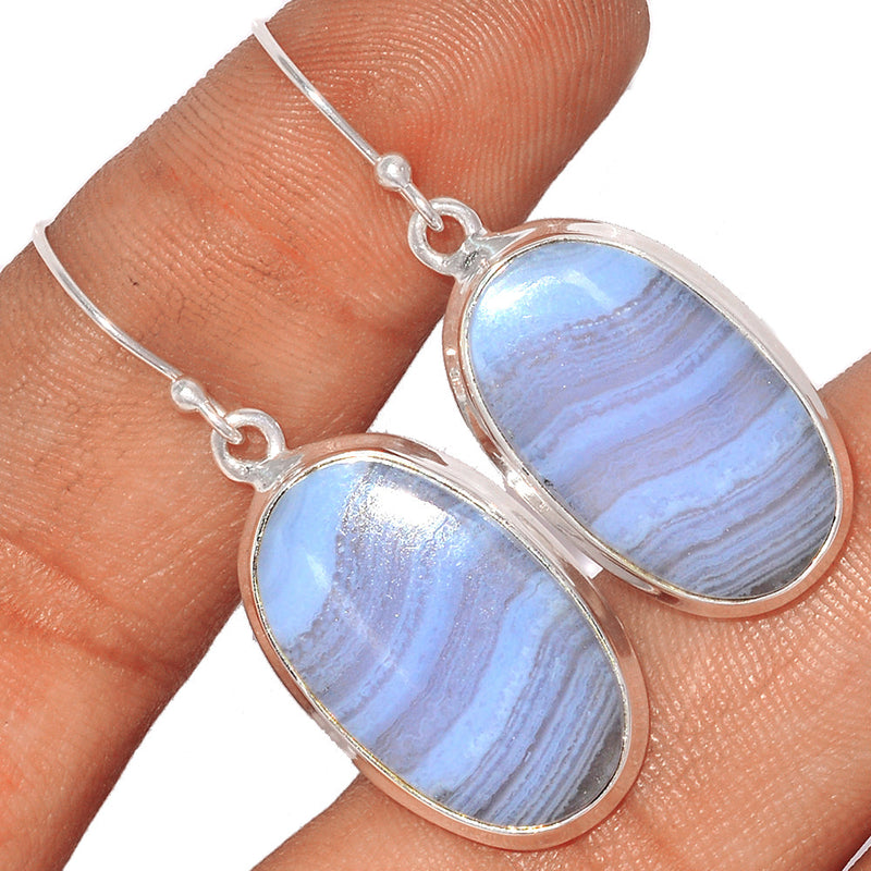 1.7" Blue Lace Agate Earrings - BLAE772