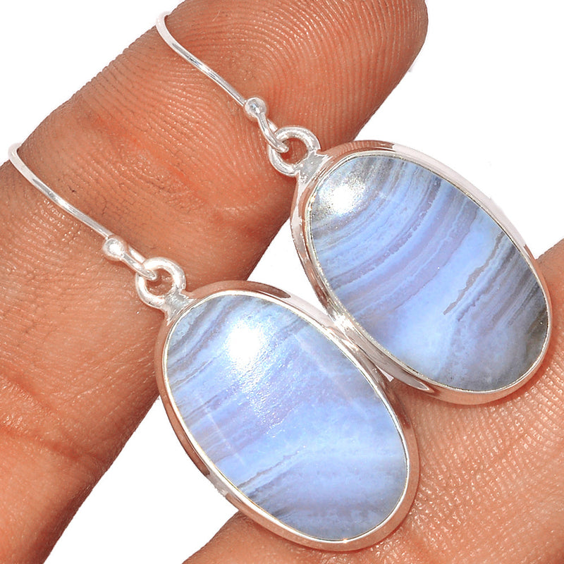 1.6" Blue Lace Agate Earrings - BLAE778