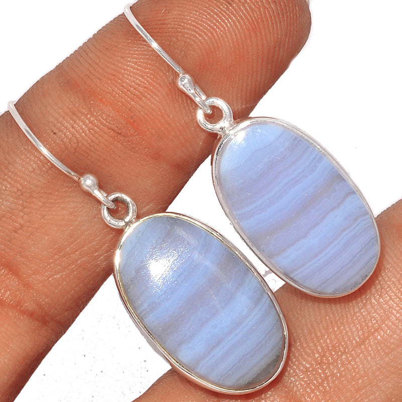 1.5" Blue Lace Agate Earrings - BLAE779