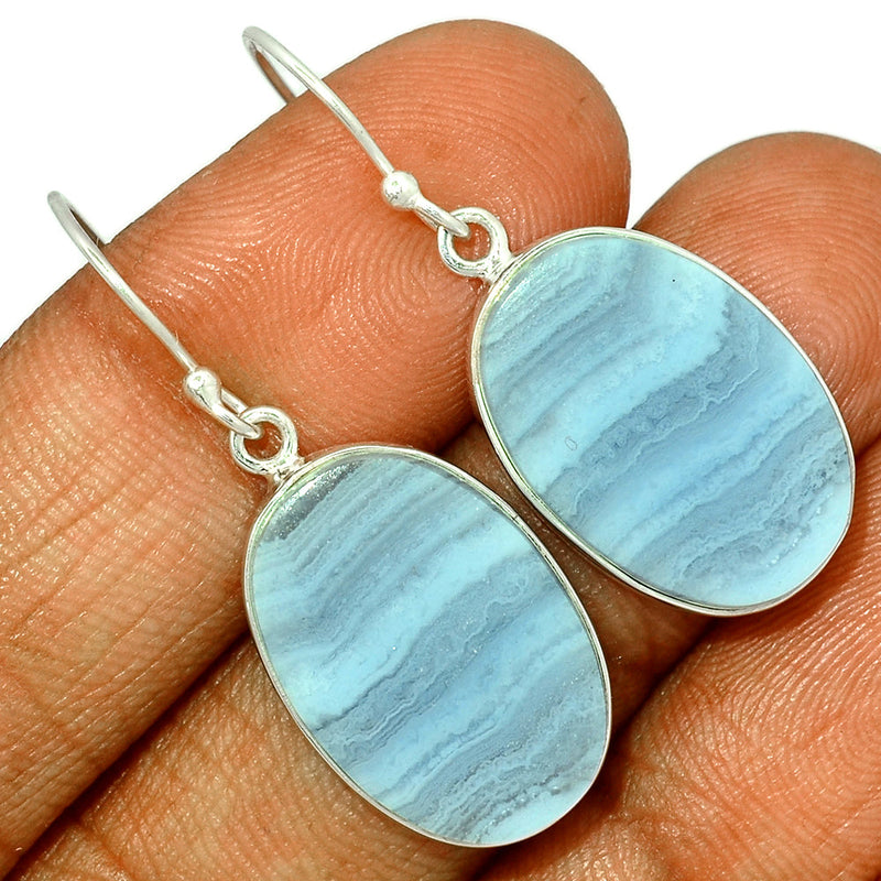 1.5" Blue Lace Agate Earrings - BLAE784