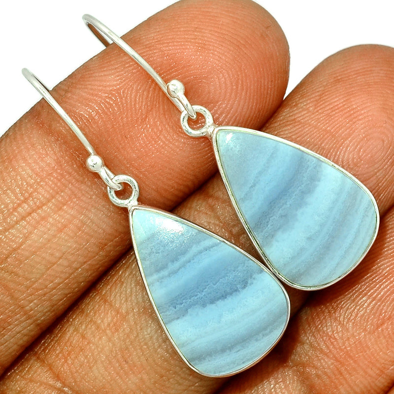1.6" Blue Lace Agate Earrings - BLAE787