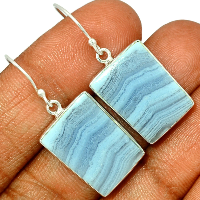 1.5" Blue Lace Agate Earrings - BLAE794