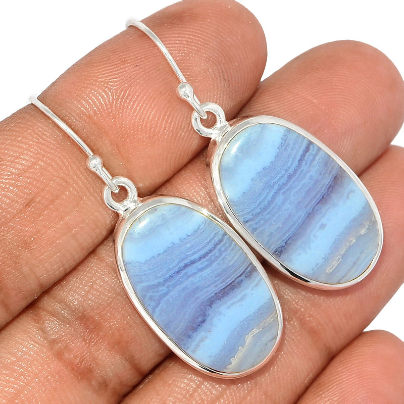 1.6" Blue Lace Agate Earrings - BLAE866