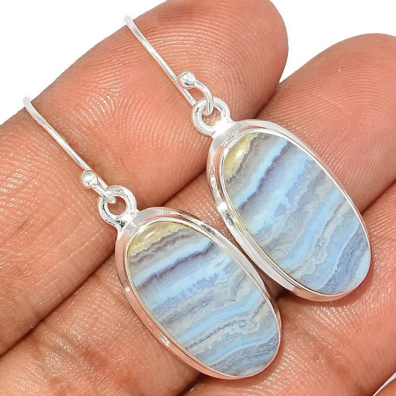 1.6" Blue Lace Agate Earrings - BLAE869