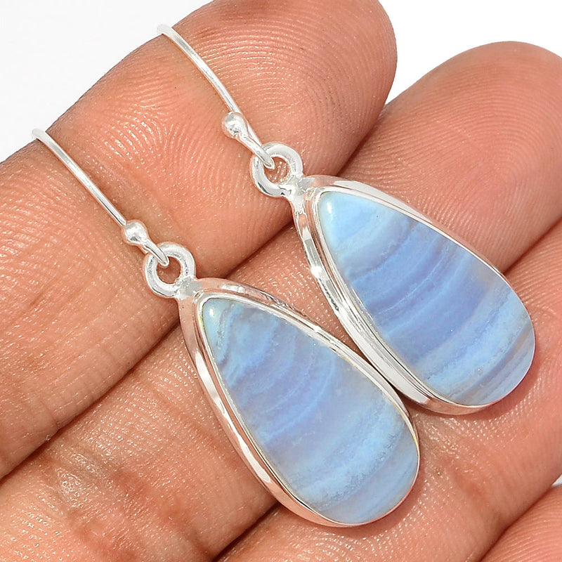 1.6" Blue Lace Agate Earrings - BLAE870