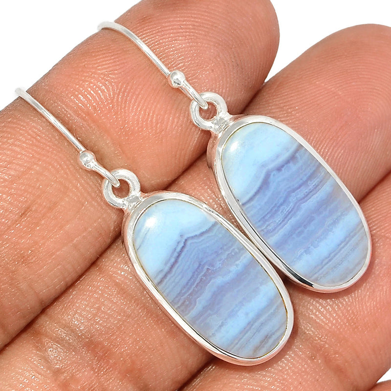 1.6" Blue Lace Agate Earrings - BLAE877