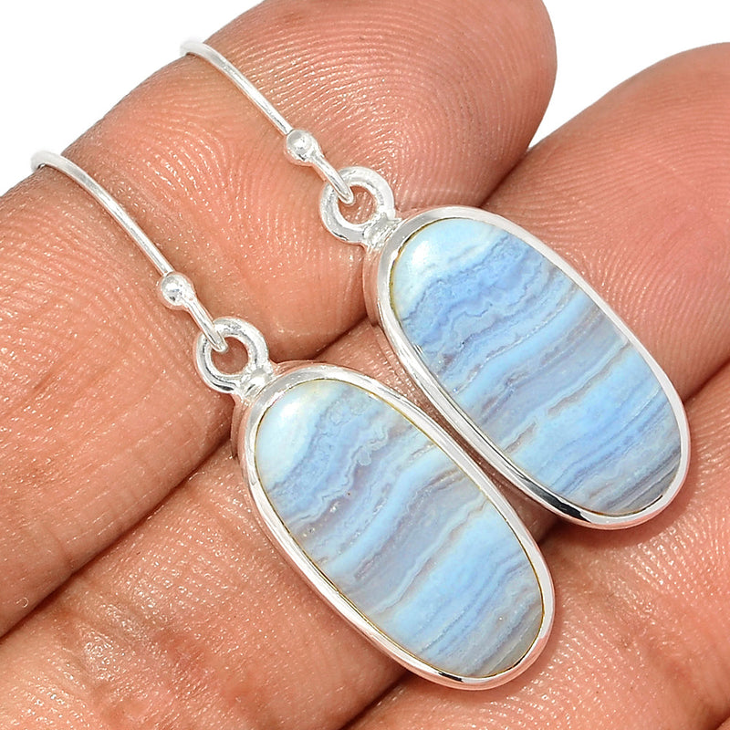 1.5" Blue Lace Agate Earrings - BLAE880