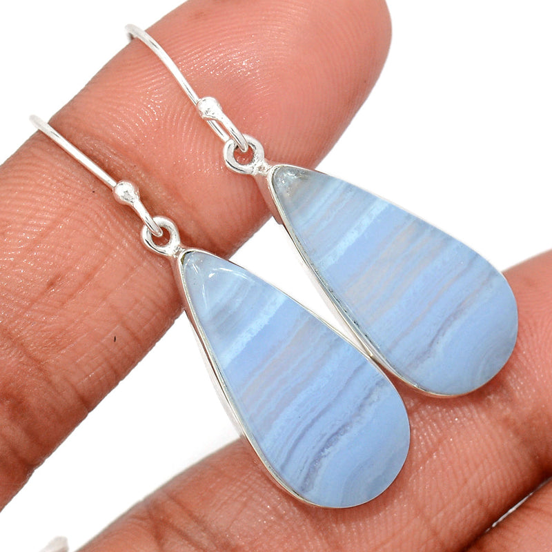 1.6" Blue Lace Agate Earrings - BLAE899