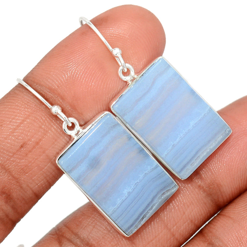 1.5" Blue Lace Agate Earrings - BLAE901