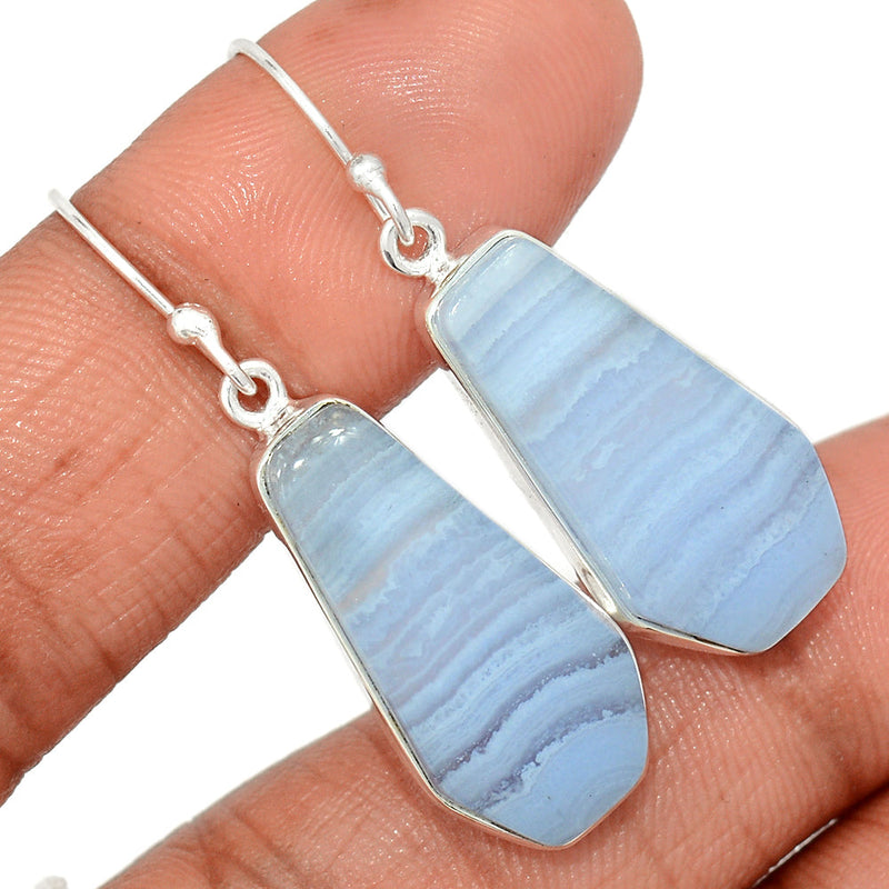 1.6" Blue Lace Agate Earrings - BLAE903