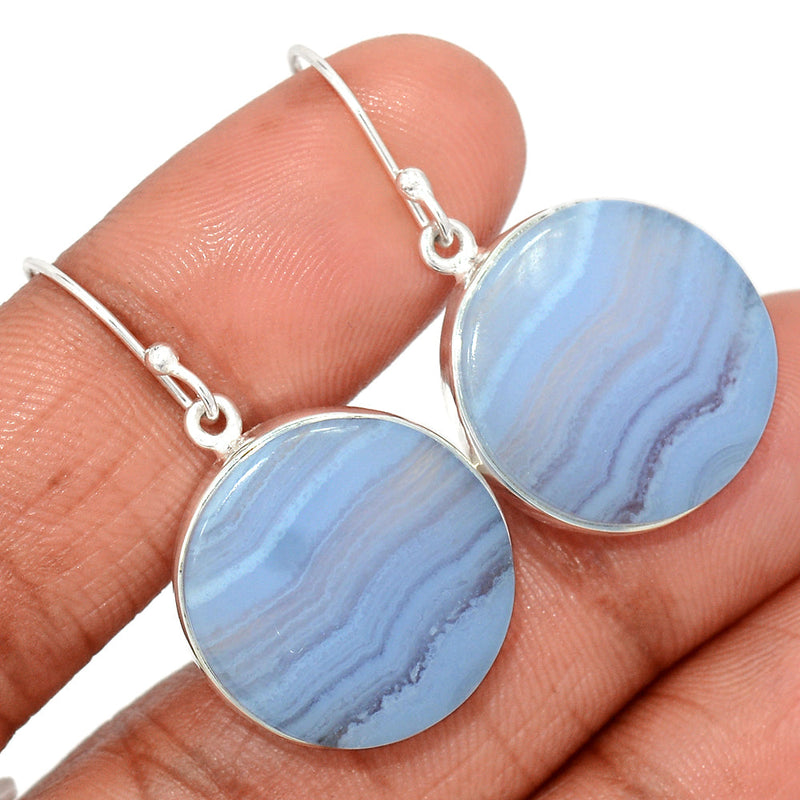 1.5" Blue Lace Agate Earrings - BLAE904