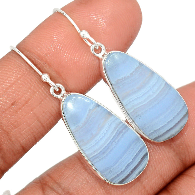 1.6" Blue Lace Agate Earrings - BLAE905