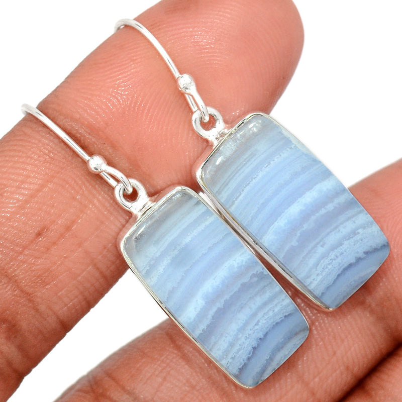 1.5" Blue Lace Agate Earrings - BLAE906