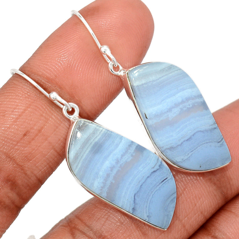 1.8" Blue Lace Agate Earrings - BLAE908