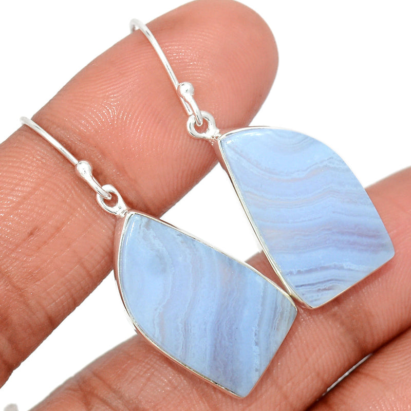 1.6" Blue Lace Agate Earrings - BLAE913