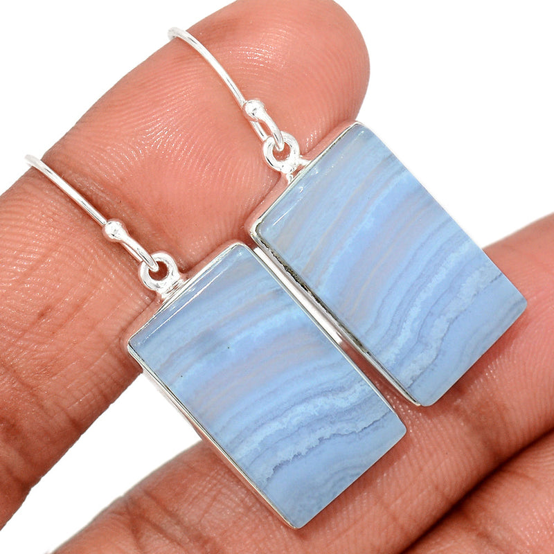 1.6" Blue Lace Agate Earrings - BLAE914