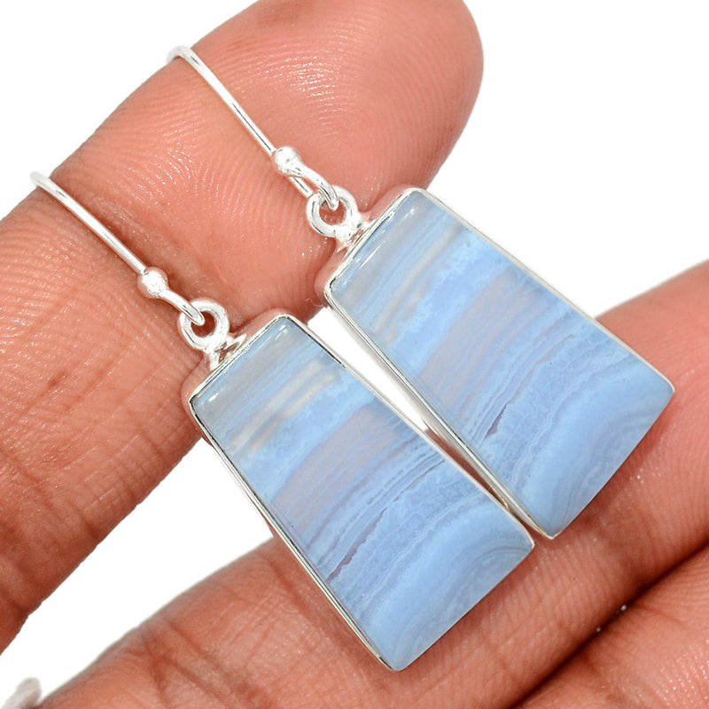 1.6" Blue Lace Agate Earrings - BLAE916