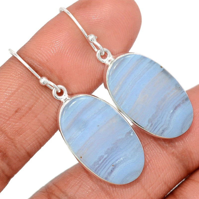 1.6" Blue Lace Agate Earrings - BLAE917