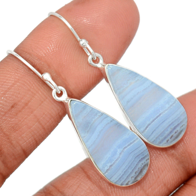 1.6" Blue Lace Agate Earrings - BLAE920