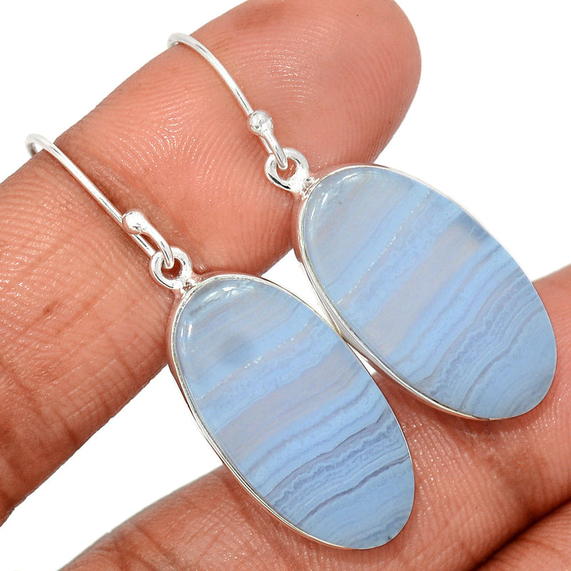 1.7" Blue Lace Agate Earrings - BLAE921