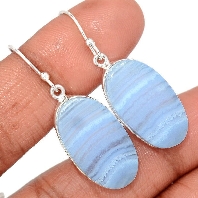 1.6" Blue Lace Agate Earrings - BLAE922