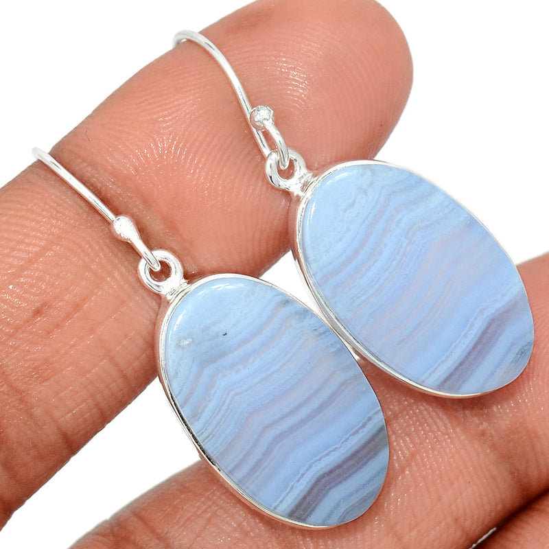 1.5" Blue Lace Agate Earrings - BLAE924