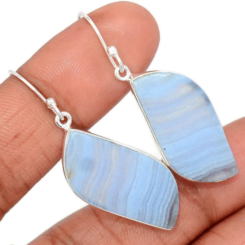 1.7" Blue Lace Agate Earrings - BLAE926