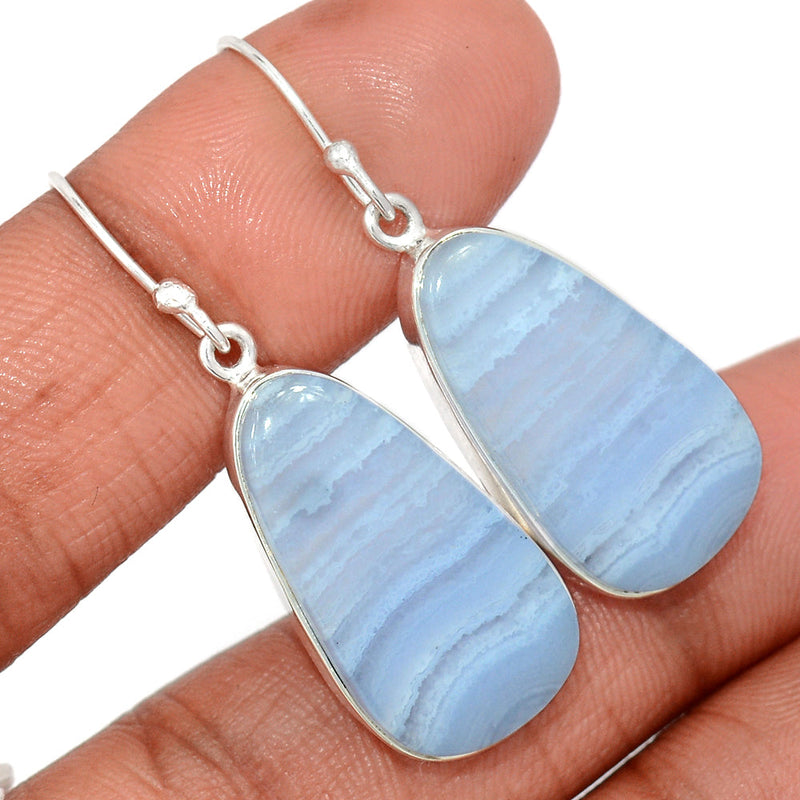 1.7" Blue Lace Agate Earrings - BLAE927