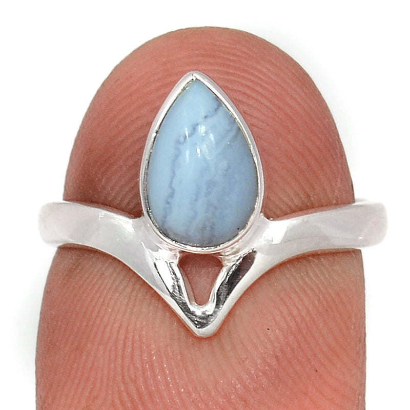 Small Plain - Blue Lace Agate Ring - BLAR1740