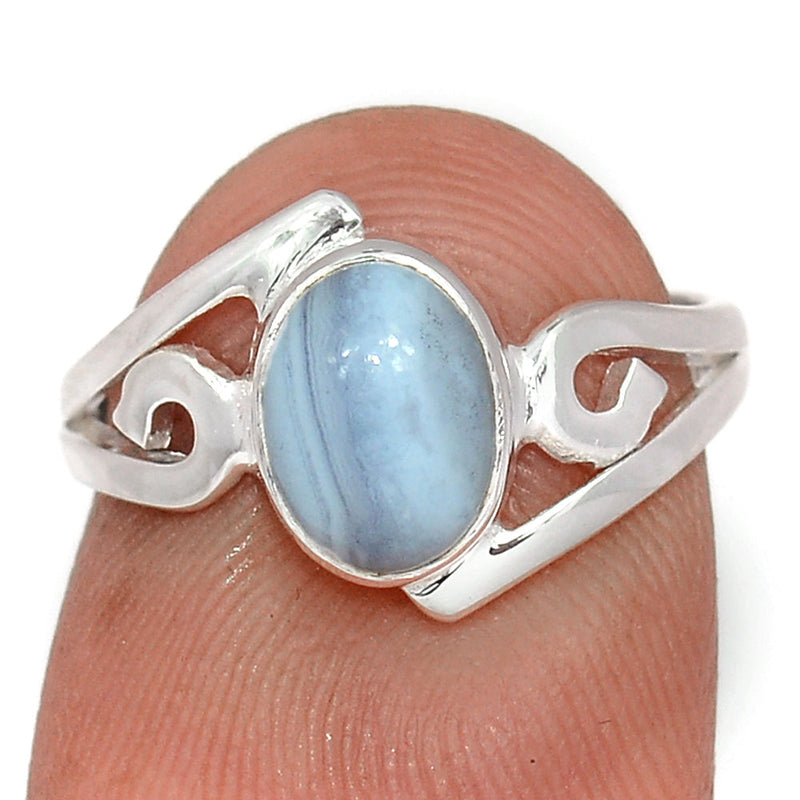 Small Plain - Blue Lace Agate Ring - BLAR1744