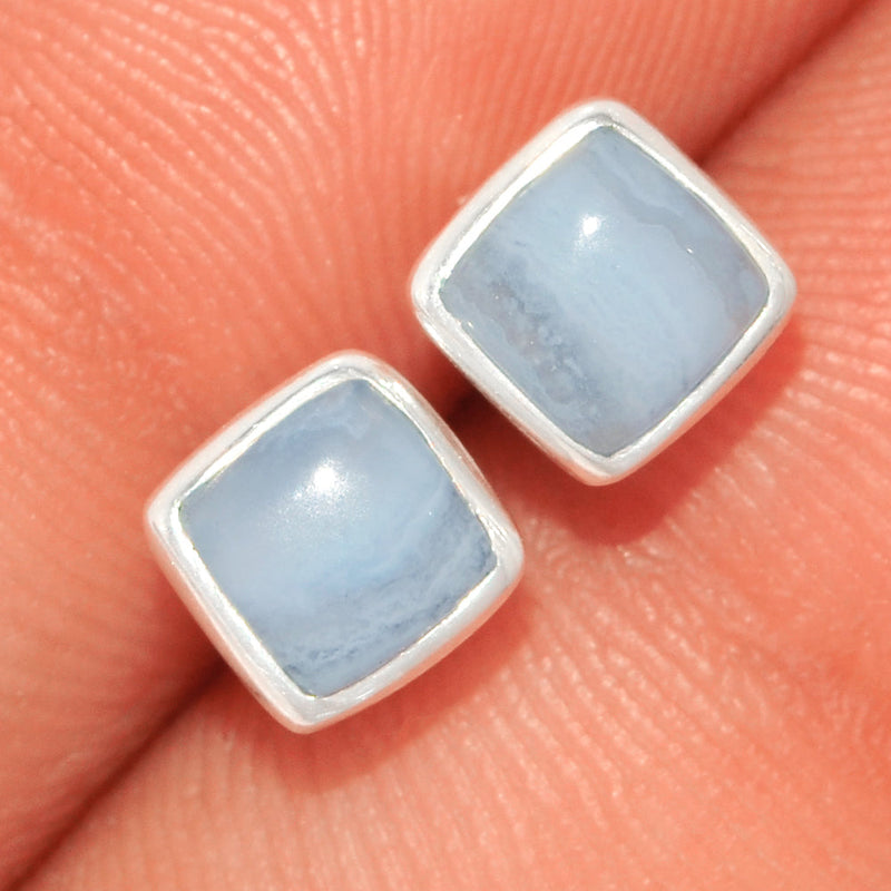 Blue Lace Agate Studs - BLAS48