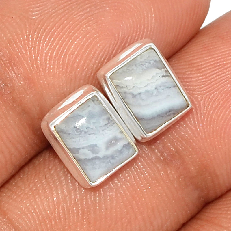 Blue Lace Agate Studs - BLAS81