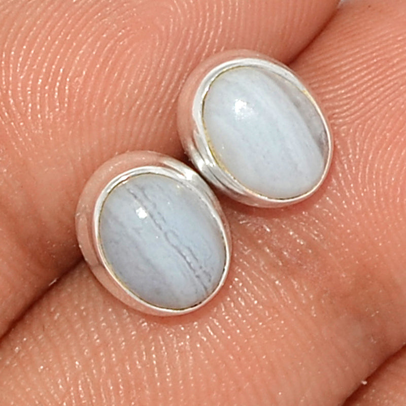 Blue Lace Agate Studs - BLAS91