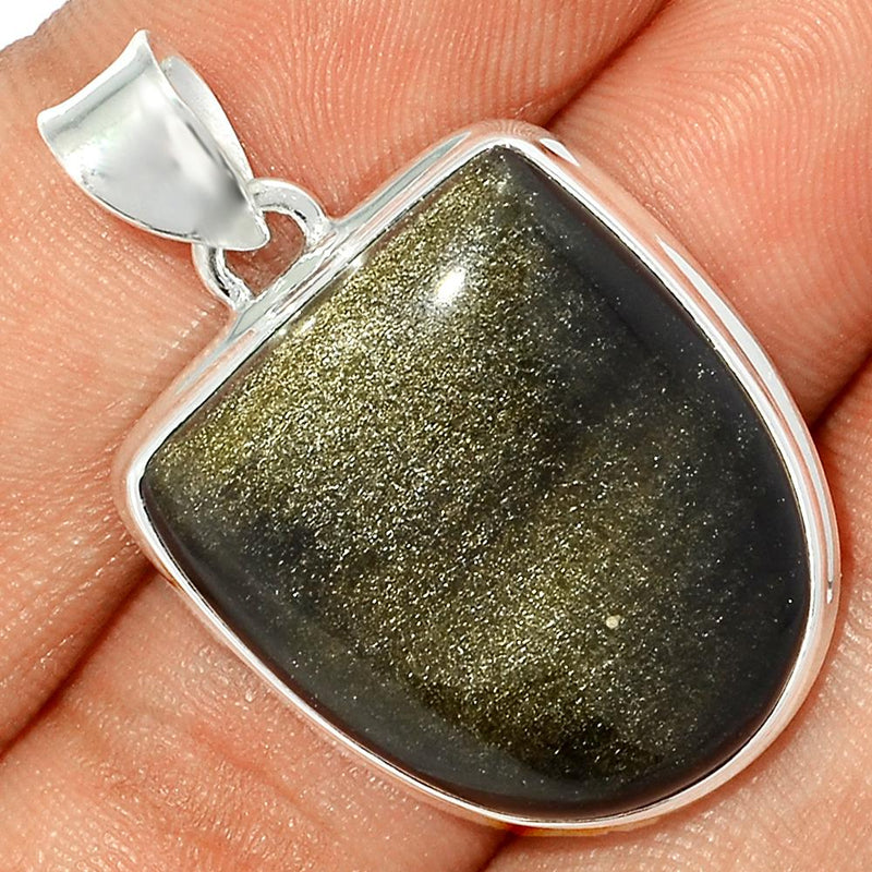 1.3" Silver Obsidian Pendants - BLSP219