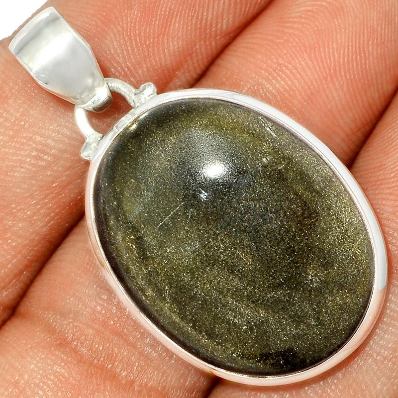 1.5" Silver Obsidian Pendants - BLSP220