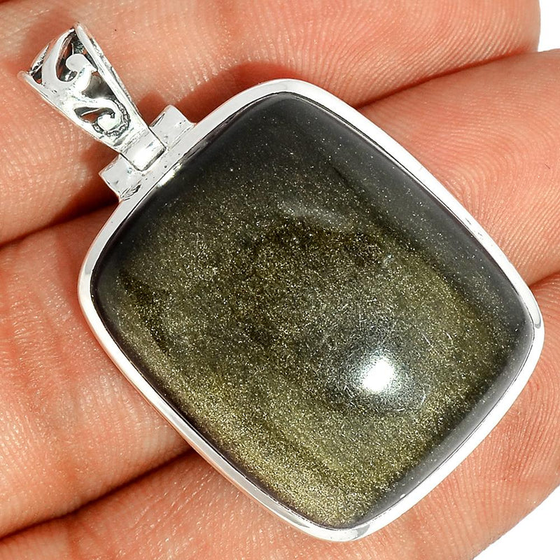 1.6" Silver Obsidian Pendants - BLSP221