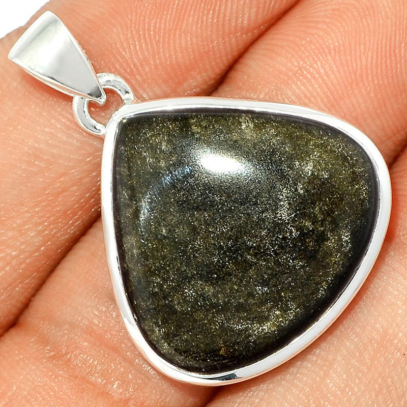 1.3" Silver Obsidian Pendants - BLSP223