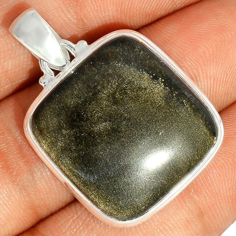 1.5" Silver Obsidian Pendants - BLSP224