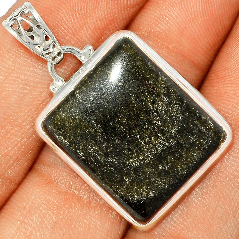 1.5" Silver Obsidian Pendants - BLSP225