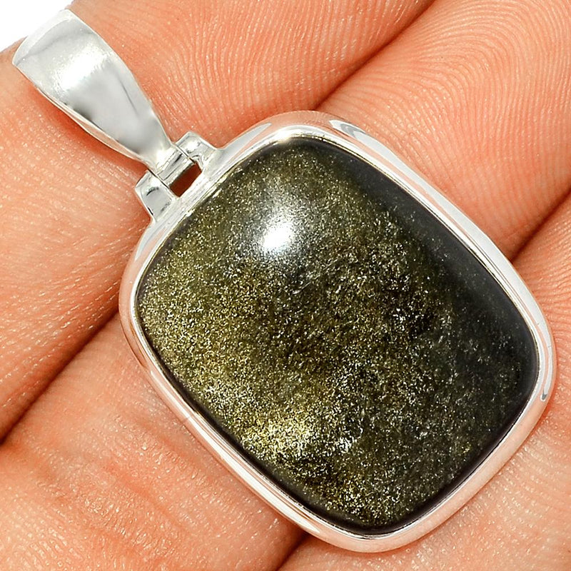 1.5" Silver Obsidian Pendants - BLSP226