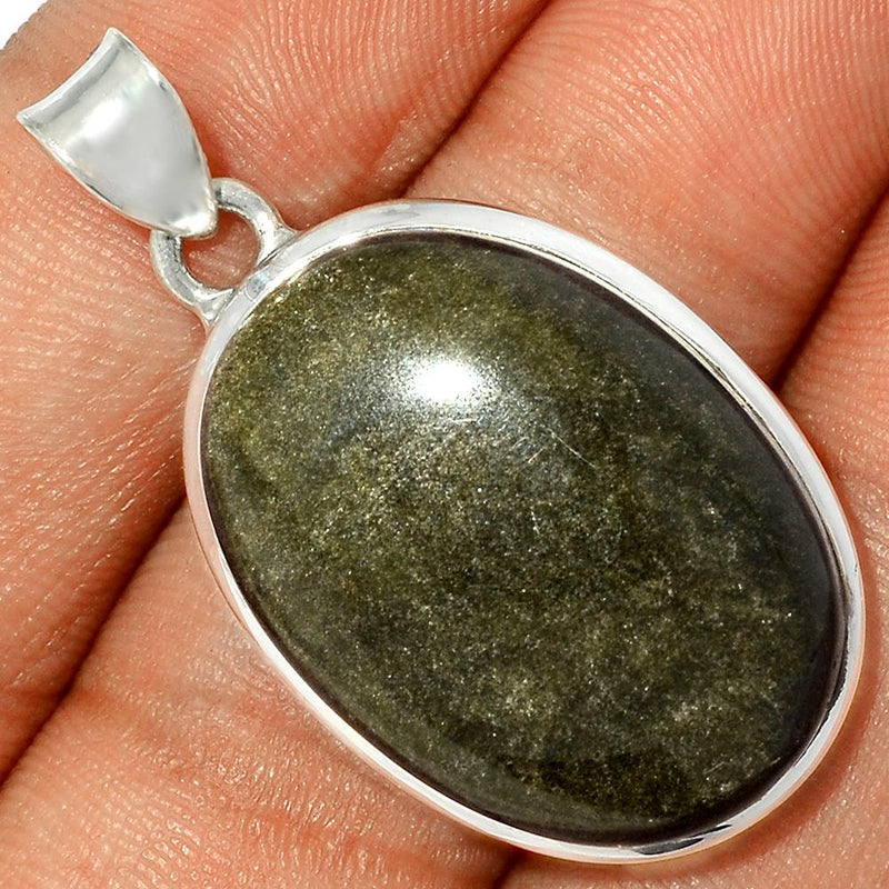 1.5" Silver Obsidian Pendants - BLSP228