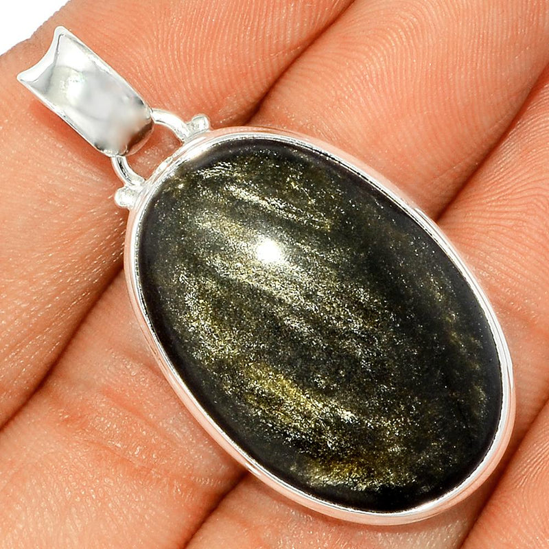1.7" Silver Obsidian Pendants - BLSP229