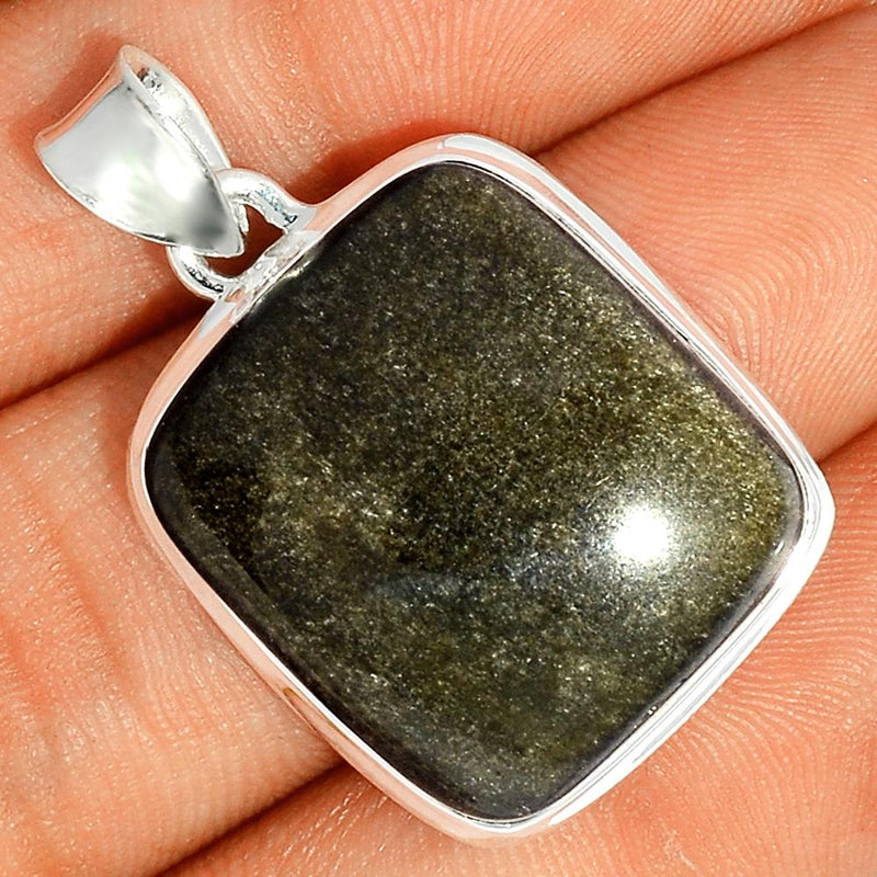 1.3" Silver Obsidian Pendants - BLSP230