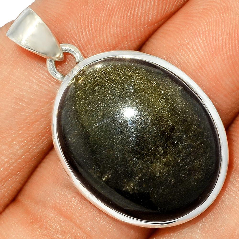 1.3" Silver Obsidian Pendants - BLSP231