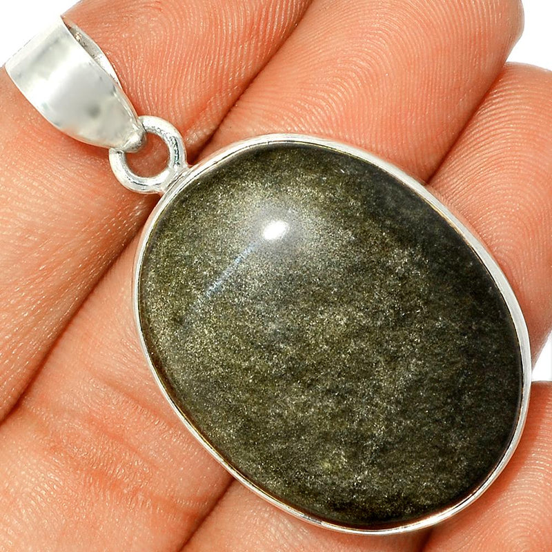 1.8" Silver Obsidian Pendants - BLSP232