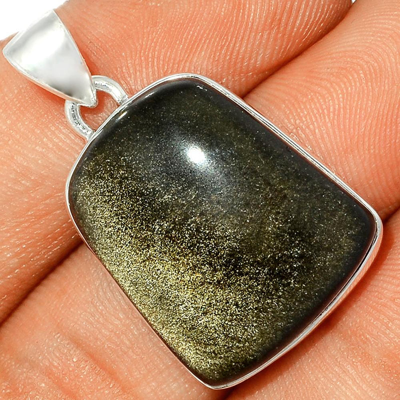 1.2" Silver Obsidian Pendants - BLSP233