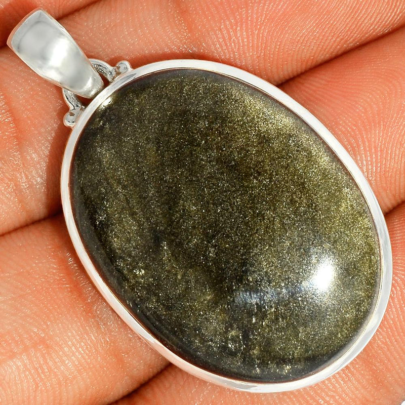 1.8" Silver Obsidian Pendants - BLSP235